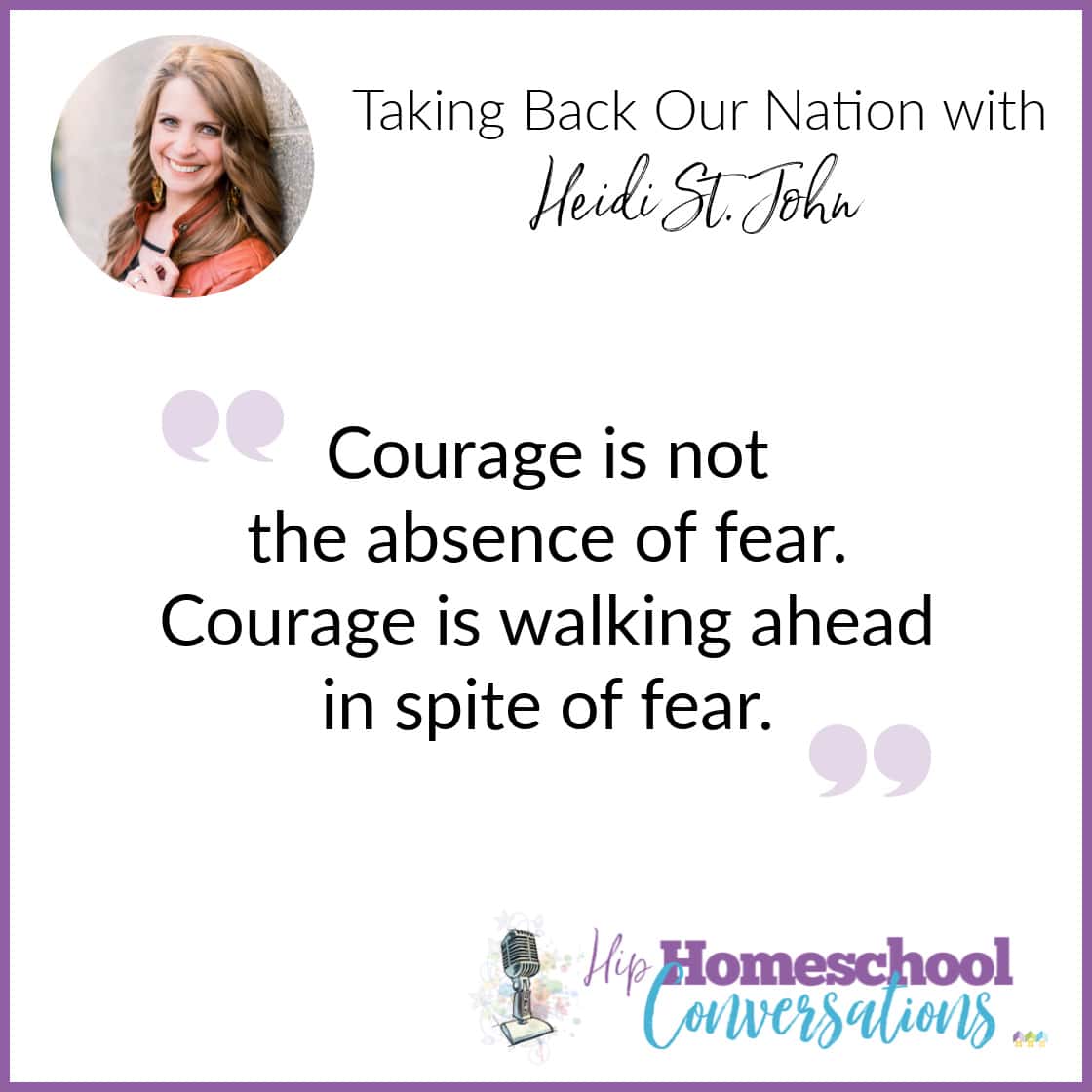 Our nation and our rights as homeschoolers are worth fighting for! Join us as we talk to Christian wife, homeschooling mom of seven, self-described Constitutionalist, author, and public speaker Heidi St. John.