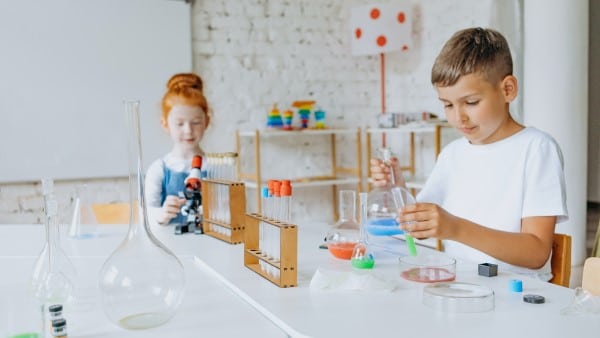 Why Math Matters - boy and girl doing STEM experiment
